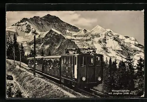 AK Wengernalp, Wengernalpbahn mit Jungfrau