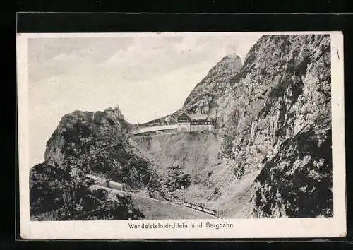 AK Wendelsteinkirchlein und Bergbahn