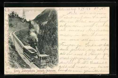 AK Jenbach, Zahnradbahn auf dem Weg zum Achensee