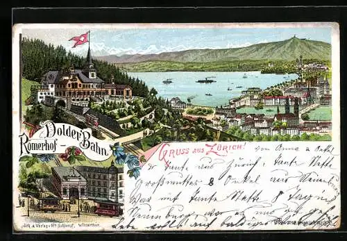 Lithographie Zürich, Römerhof an der Dolder Bahn