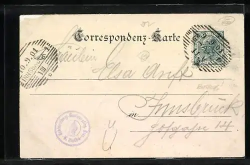 Lithographie Graz, Hilmwarte, K. K. Universität und Bergbahn