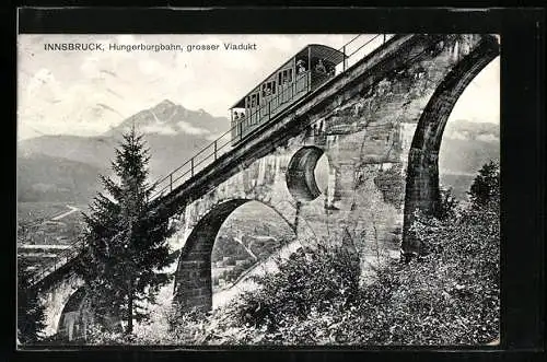 AK Innsbruck, Hungerburgbahn, grosser Viadukt
