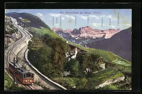 AK Bolzano, La ferrovia del Renon, verso il Catinaccio, Bergbahn