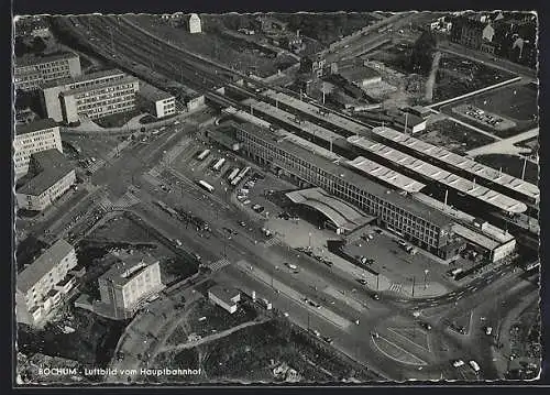 AK Bochum, Hauptbahnhof, Fliegeraufnahme