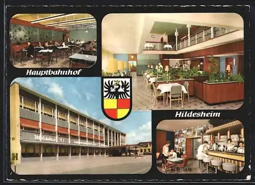 AK Hildesheim, Cafe Milchbar am Hauptbahnhof, Innenansichten