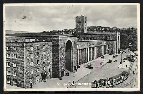 AK Stuttgart, Blick auf den Hauptbahnhof