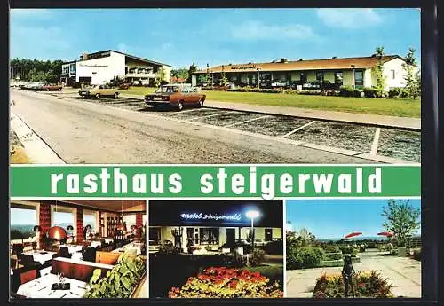AK Weingartsgreuth, Autobahn-Rasthaus-Motel Steigerwald, Parkplatz, Terrasse