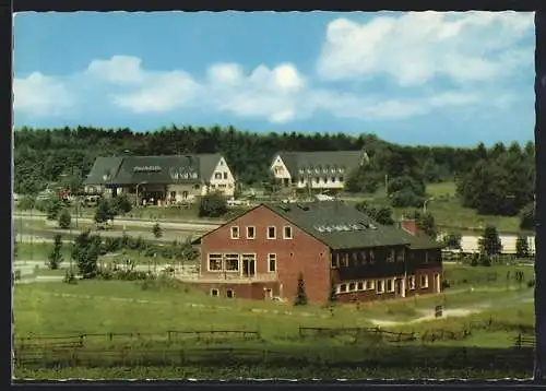 AK Reinhardshain bei Giessen, Bundes-Autobahn-Rasthaus Reinhardshain der Familie Schmiedel, Totalansicht