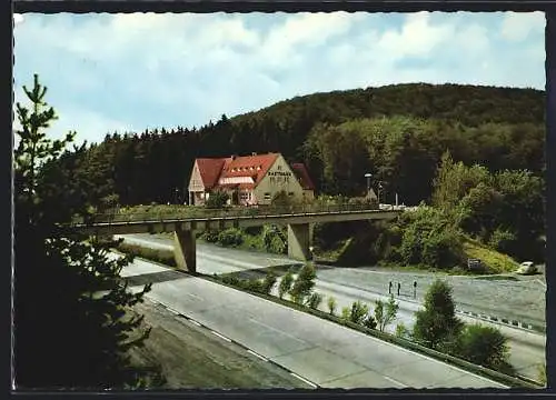AK Autobahn-Rasthaus Rimberg, Panoramablick