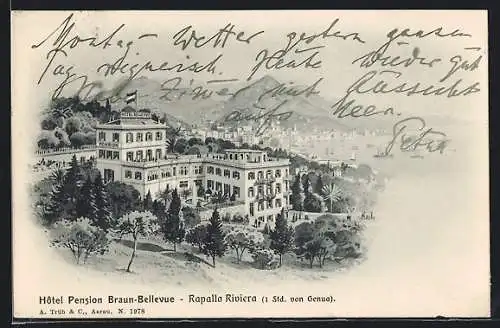 AK Rapallo Riviera, Hotel Pension Braun-Bellevue