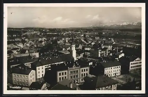 AK Rosenheim / Bayern, Teilansicht mit Kirche