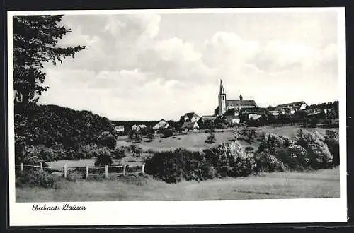 AK Eberhards-Klausen, Blick vom Wald auf die Ortschaft