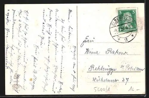 AK Elberfeld, Rathaus mit Strassenpartie