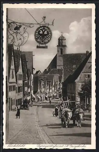 AK Dinkelsbühl, Segringerstrasse mit St. Georgskirche