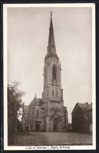 AK Höhr /Nassau, An der Kath. Kirche