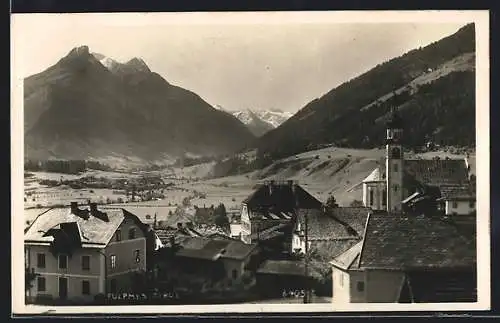 AK Fulpmes in T., Ortspartie aus der Vogelschau