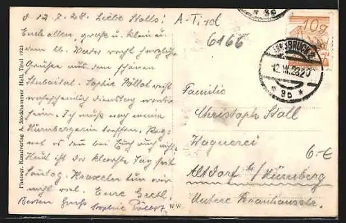 AK Fulpmes in T., Ortspartie aus der Vogelschau