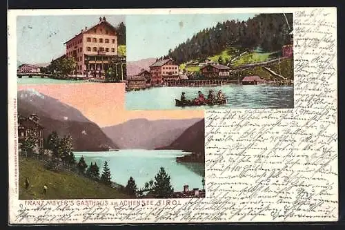 AK Achensee, Franz Meyer`s Gasthaus, Ortspartien