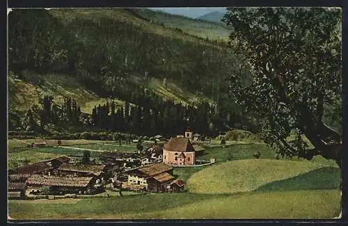 AK Kirchberg in Tirol, Aschau im Spertental, Ortspartie mit Kirche