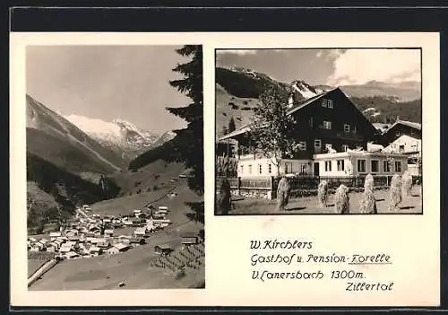 AK Lanersbach /Zillertal, Gasthof und Pension Forelle W. Kirchlers, Teilansicht