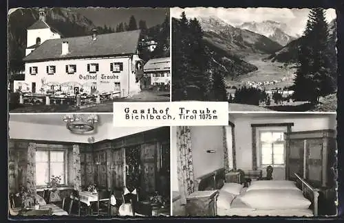 AK Bichlbach, Gasthof Traube, Speisesaal, Schlafzimmer
