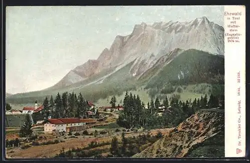 AK Ehrwald in Tirol, Ortspartie mit Wetterstein