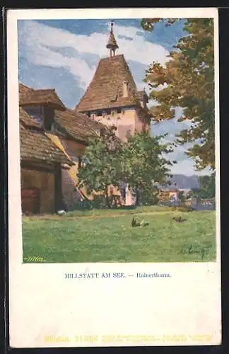 Künstler-AK Millstatt am See, Darstellung vom Rainerthurm