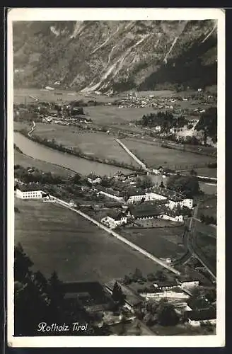 AK Rotholz /Tirol, Ortsansicht vom Berg aus