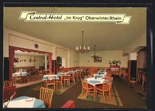 AK Oberwinter /Rhein, Central-Hotel, Rheinufer 11, Innenansicht