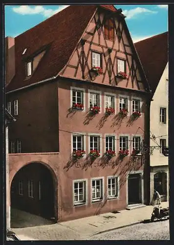 AK Rothenburg o. d. Tauber, Gasthof-Pension z. Ochsen, Galgengasse 26, Inh. Willi Wittemann