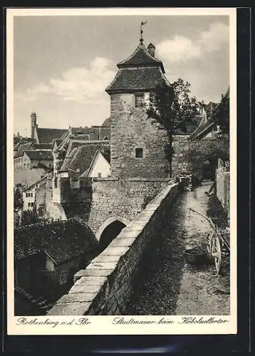 AK Rothenburg o. d. Tbr., Stadtmauer beim Kobolzellertor