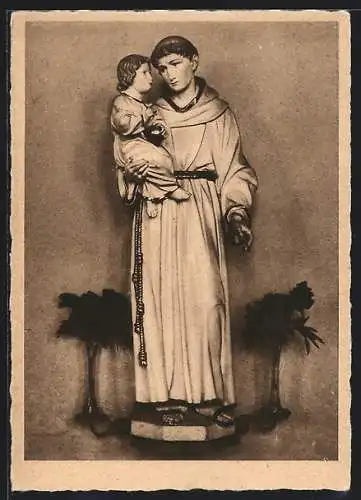 AK Eltmann, Statuette des St. Antonius von Padua in der Stadtpfarrkirche