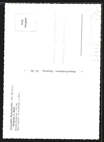 AK Eltmann a. Main, Die Gaststätte Mainaussicht, mit Innenansicht, Inh. M. Karg