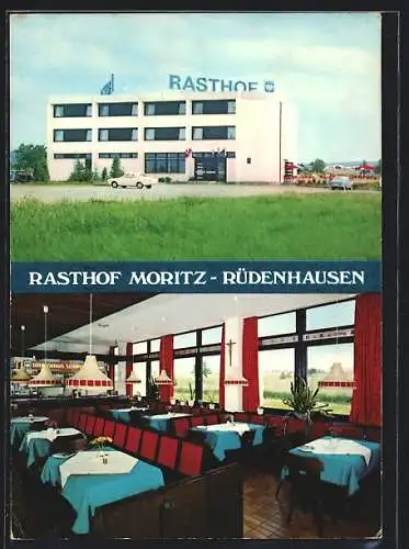 AK Rüdenhausen /Steigerwald, Hotel-Restaurant Rasthof Moritz, mit Innenansicht