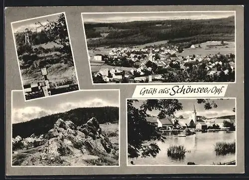 AK Schönsee /Opf., Ortsansicht aus der Vogelschau