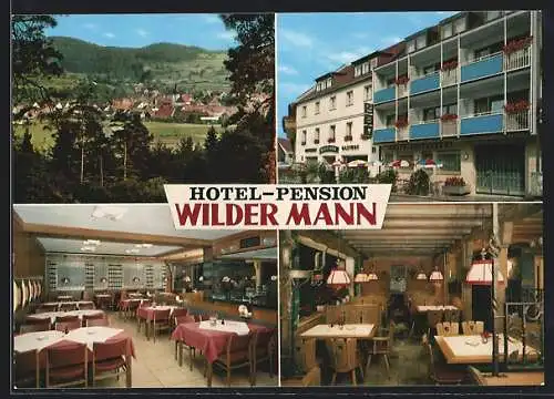 AK Königstein / Opf., Ortsansicht, Hotel-Pension Wilder Mann