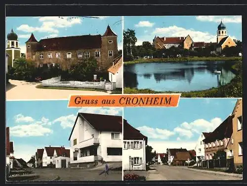AK Cronheim /Gunzenhausen, Schloss, Strassenpartie, Uferpartie