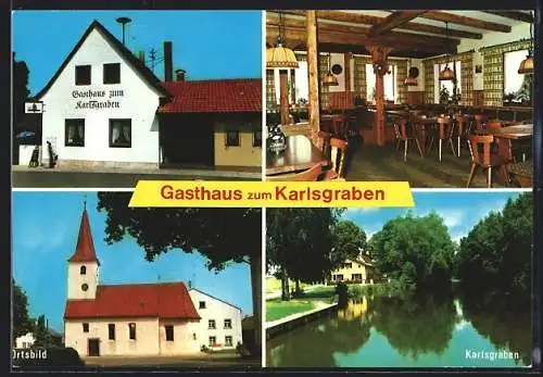 AK Graben-Treuchtlingen, Gasthaus zum Karlsgraben, Innenansicht, Kirche