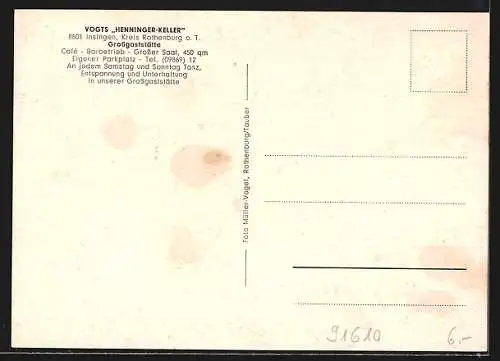 AK Insingen, Gasthaus Vogts. Henninger-Keller