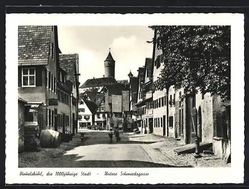 AK Dinkelsbühl, Untere Schmiedsgasse mit Kindern