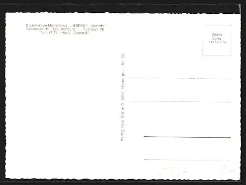 AK Wehrda / Marburg, Diakonissen-Mutterhaus Hebron, Haus Sonneck