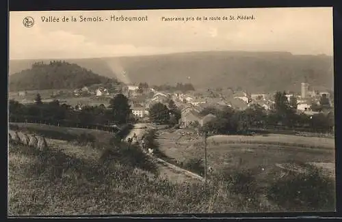 AK Herbeumont, Panorama pris de la route de St. Médard