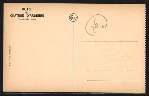 AK Houyet, Hotel du Château d`Ardenne, Chambre à coucher