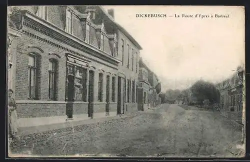 AK Dickebusch, La Route d`Ypres à Bailleul