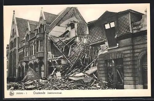 AK Oostende, Stokholmstraat, zerstörtes Haus