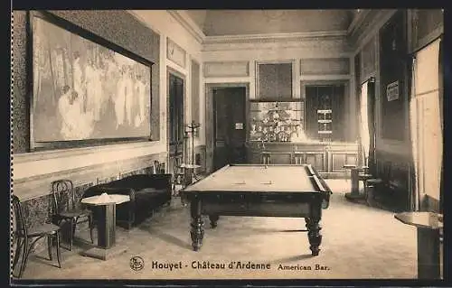 AK Houyet, Hôtel du Chateau d'Ardenne, American Bar, le Billard