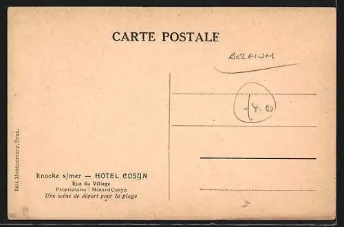 AK Knocke s. mer, Hotel Cosyn, Rue du Village