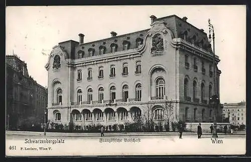 AK Wien, Schwarzenbergplatz, Französische Botschaft