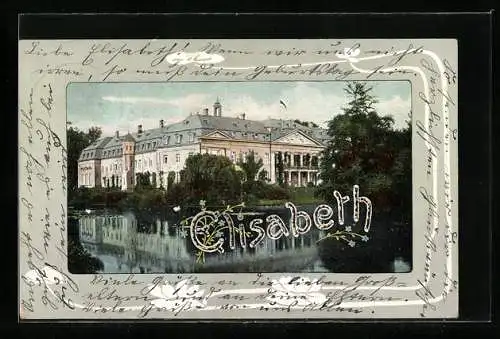 AK Namenstag Elisabeth, Schloss an einem See