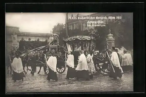 AK Wien, XXIII. Eucharistischer Kongress 1912, Festprozession, Das Allerheiligste